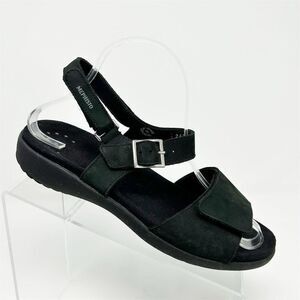 Mephisto Women's Slingback Sandals Black Leather Size 39 (US 9) Casual Comfort